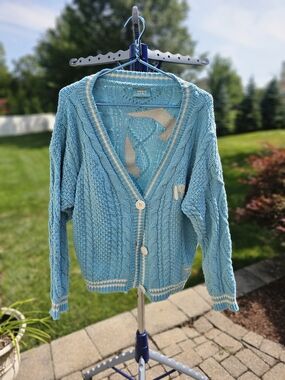 Taylor Swift 1989 Cardugan - Cozy Cable Knit Blue Women's Cardigan Sweater